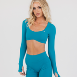 MONROE LONG SLEEVE CROP - STARLIGHT