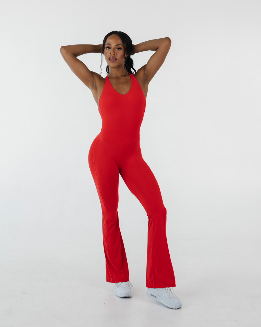 ANTHEM FLARE BODYSUIT - LAVA