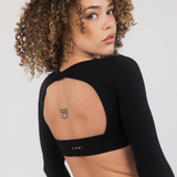 MONROE LONG SLEEVE CROP - MIDNIGHT