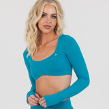 MONROE LONG SLEEVE CROP - STARLIGHT