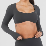 MONROE LONG SLEEVE CROP - COAL