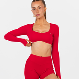 AURAFORM™ LONG SLEEVE CROP - LAVA
