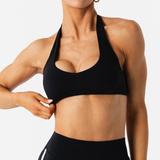 SWIFTTEK™ MINIMAL HALTER BRALETTE - MIDNIGHT